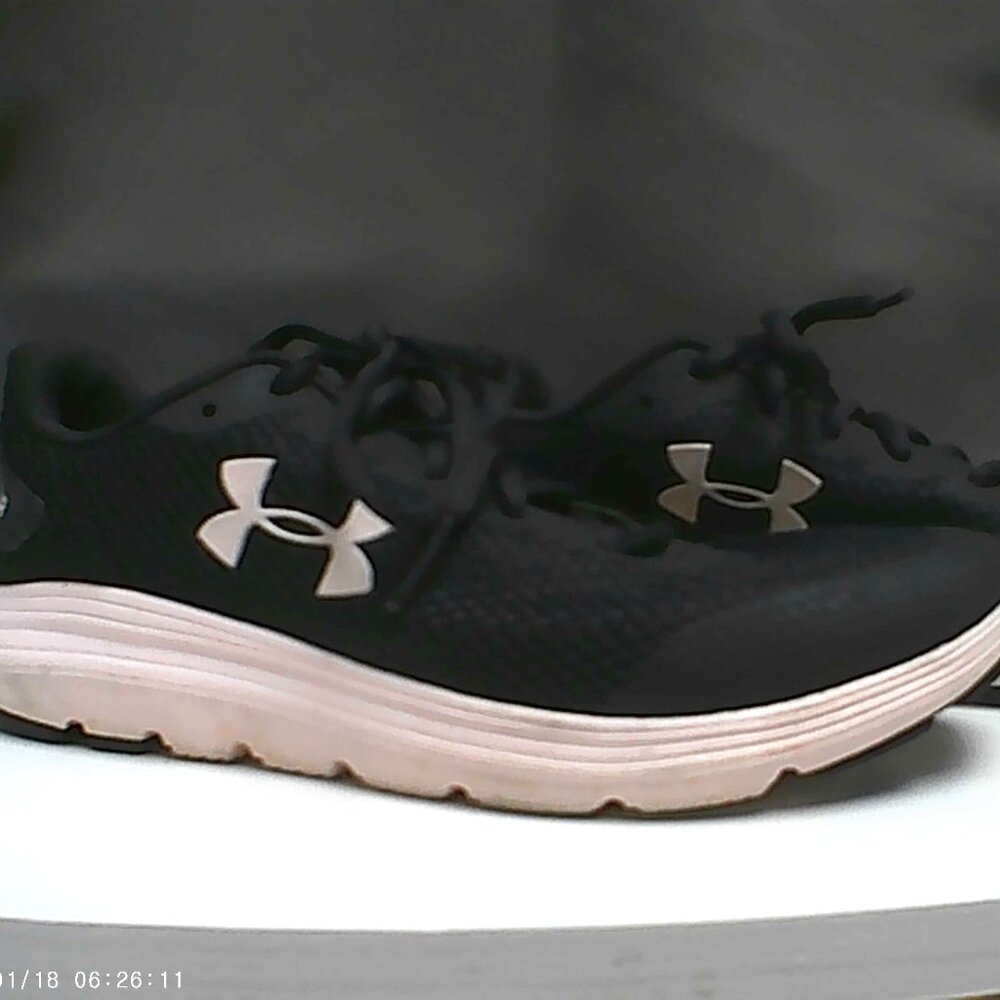 Under Armor Surge Black With Light Pink Logo